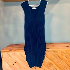 Maurices Navy Blue Plunge Neck Midi Dress. Size 0 plus.